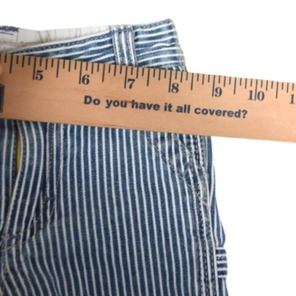 OshKosh Carpenter Shorts Stripe Baby 6M Retro Americana Workwear